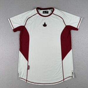 Super X Assassins Creed Shirt Men's Large White Red Short Sleeve Gym Workout